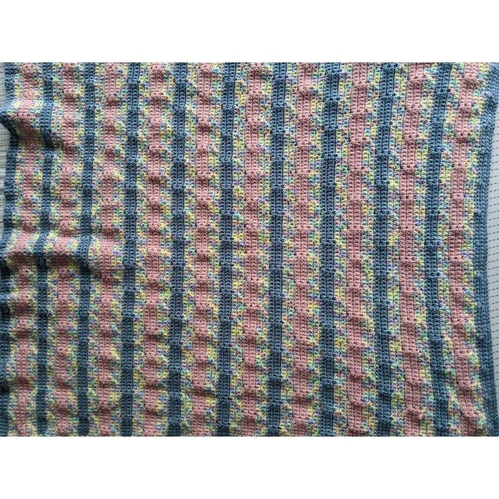 Handmade Crochet Baby Blanket Receiving Pastel 41